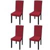 Day and Night - Day and Night Straight Elastic Chair Cover 4 Units Burgundy
