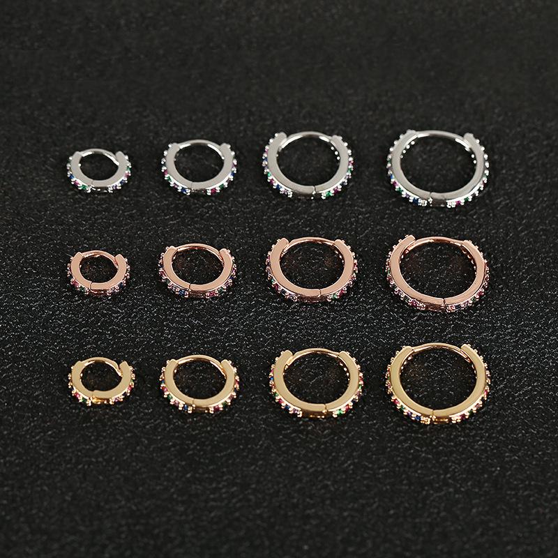 Exquisite Cross-Border Earrings: Simple, Stylish Ear Cuffs with Colored Zircons