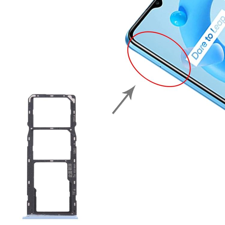 Für OPPO Realme C11 RMX3231 SIM-Kartenfach + SIM-Kartenfach + Micro-SD-Kartenfach