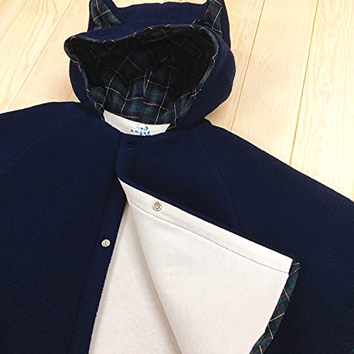 Angel Baby Fleece Cape, Anti-Static, Made in Japan, Newborn, Cold Protection, 50-80cm, T4912 (Navy)