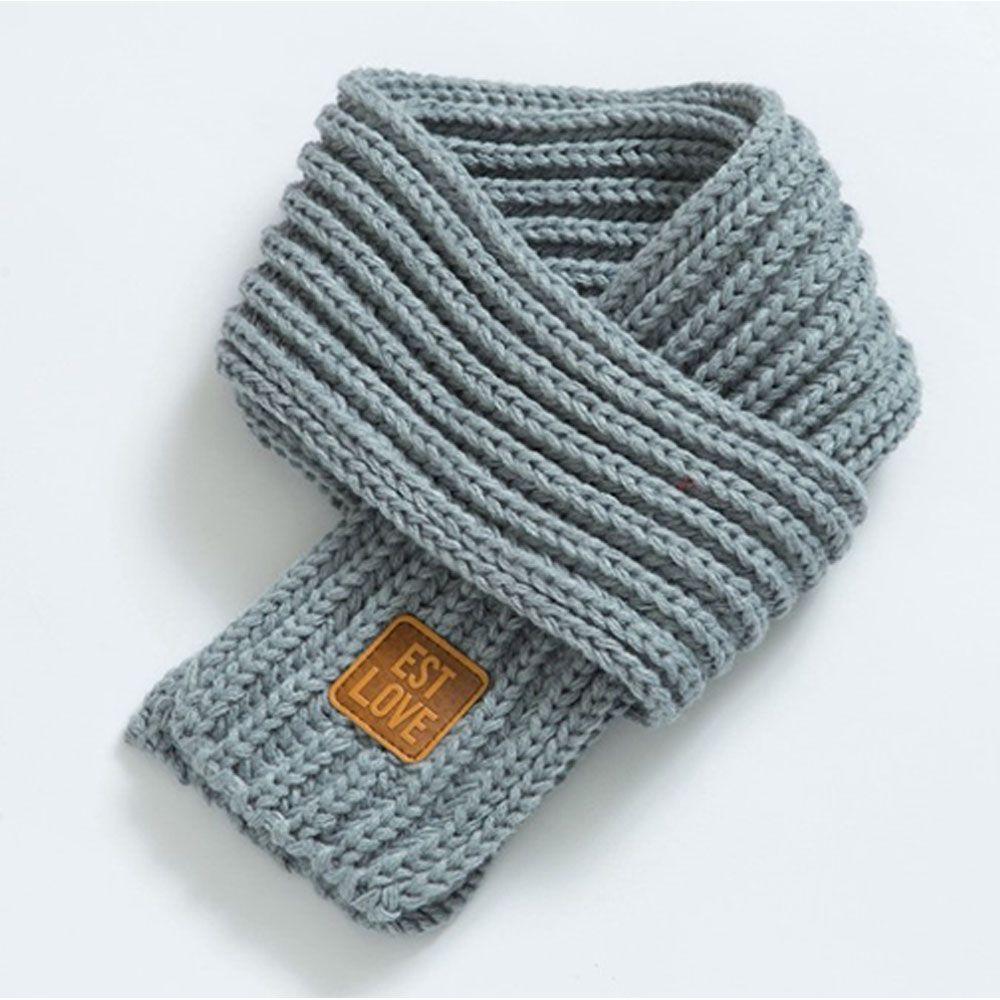 Winter Lederetikett Baby einfarbige gestrickte Halsmanschette Nackenwärmer