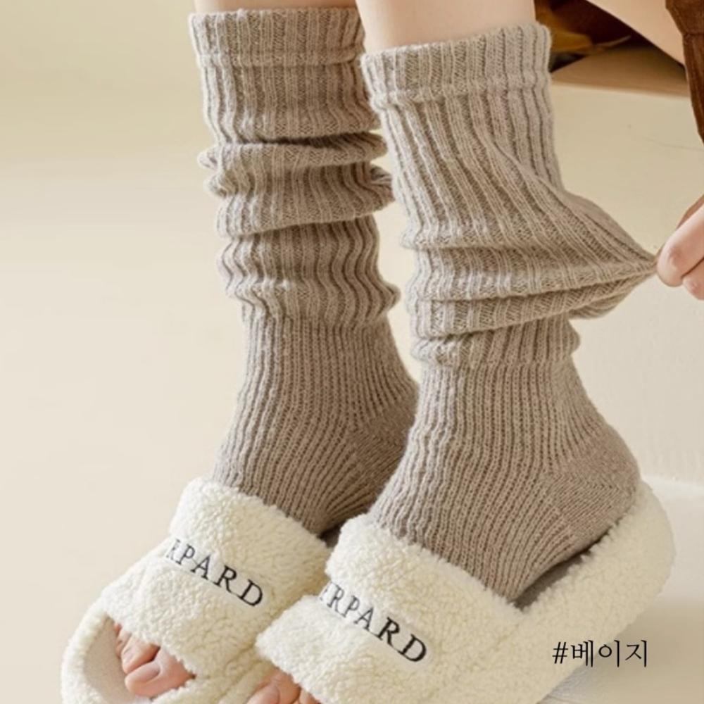Winter Knit Leg Warmers – Thick Ribbed Design,6COLOR From Korea