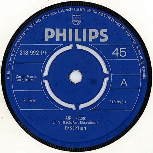 

7-дюймовая пластинка EKSEPTION - Air 318992PF Philips 1970 Великобритания Рок Б/У