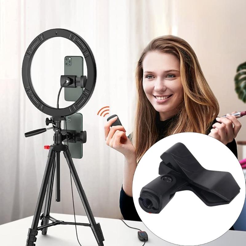 Portable Microphone Holder Clip Easy Setups Adjustable Positioning for Optimal Recording Universal Clamp Durability ABS