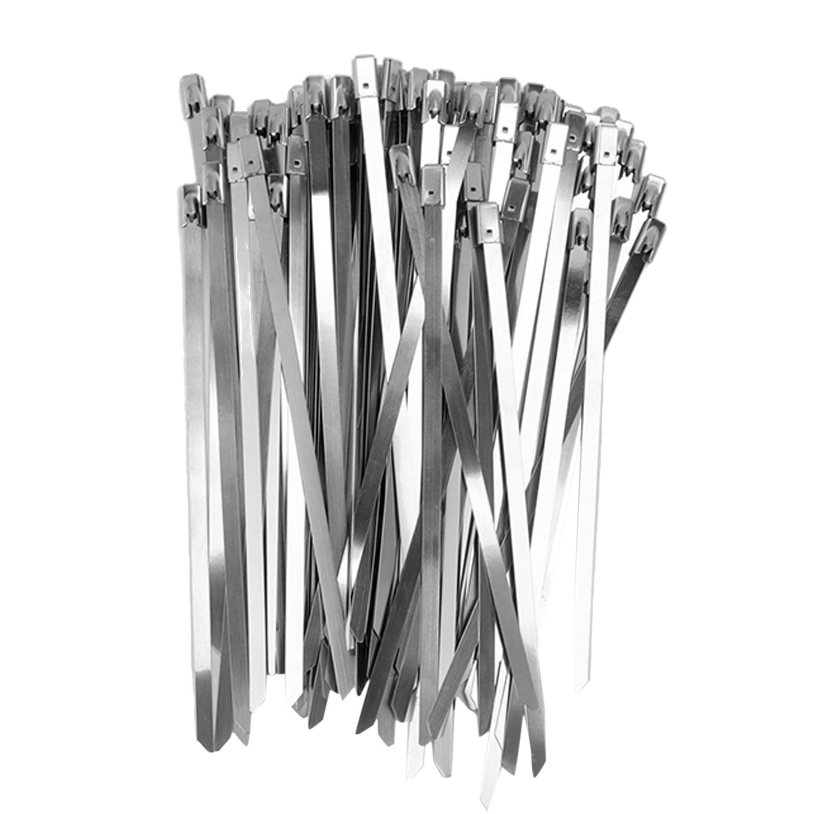 

100Pcs Cable Tie Stainless Steel Hose Zip Tie Self Locking Set Kit for Wire Line Type A