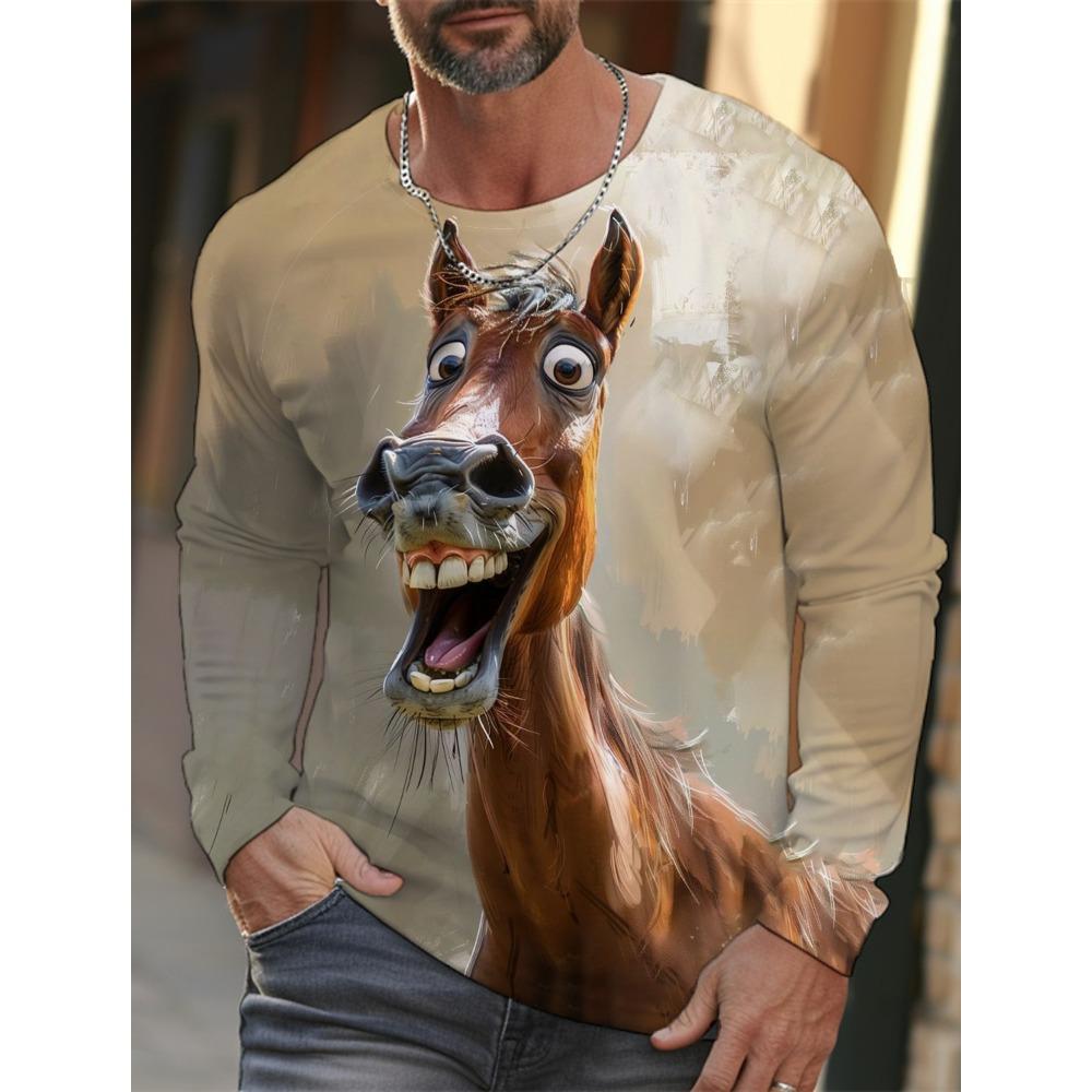 Fashion Men's T-shirt Dog Pattern 3D Printed Top Graffiti Street Trend Short Sleeve Plus Size Round Neck Men's Casual T-shirt