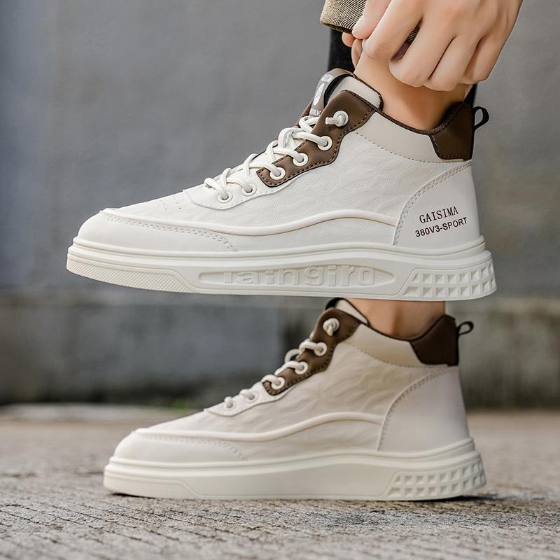 New Men's Classic Fashion High Top Thick Sole Skateboarding Shoes Comfortable Soft Sole Basketball  Sneakers