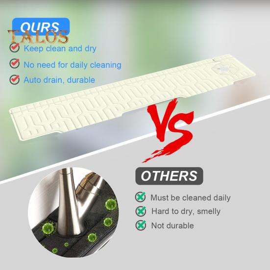 Silicone Faucet Sink Splash Guard Mat Foldable Drain Mat Non-Slip Multiple Drain Holes Adjustable Faucet Protector for Kitchens