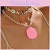 Shell Necklace With Geometric Pendant For Summer Beach Style