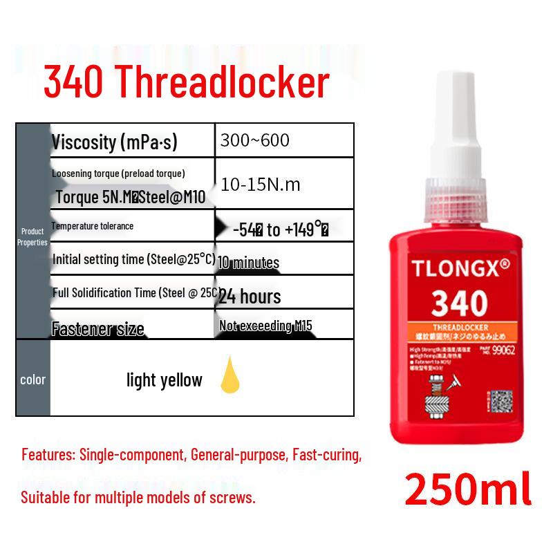 243 Screw Glue: Medium-High Strength Threadlocker and High Temp Resistant Sealant