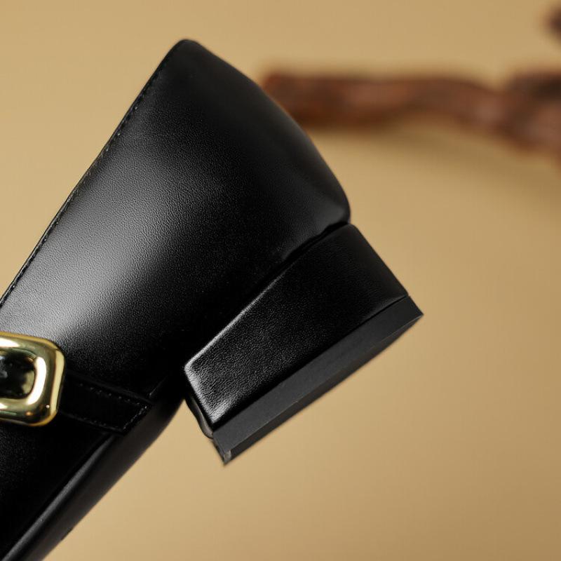 New Women's Casual Single Shoes Light Mouth Solid Color Large and Small Size Women's Shoes Low Heel Comfortable Soft Sole Four Seasons Wear Square