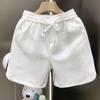 Men's Trendy Diamond Pattern White Shorts - Stylish Summer Home Wear Half Pants