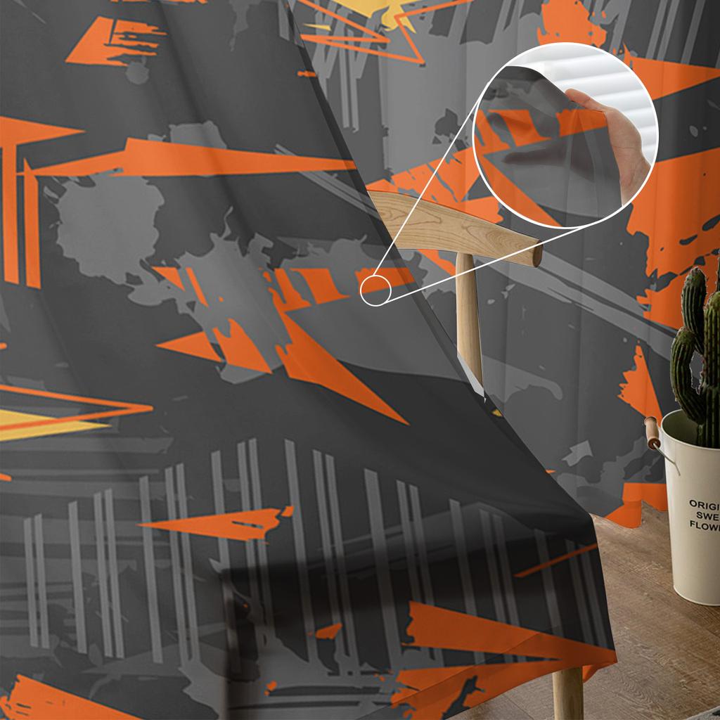 Modern Movement Abstract Geometric Lines Sheer Window Curtains For Living Room Kitchen Children Bedroom Voile Hanging Curtain