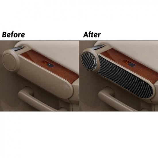 12Pcs Carbon Fiber Interior Door Panel Cover Trim For Ford Explorer 2008-2010