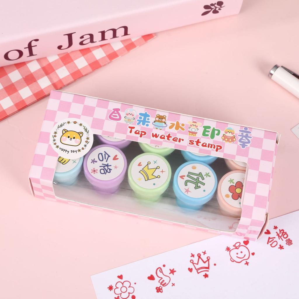 Children's Cartoons Encourage Comments Stamps Kindergarten Teachers Stamp Colored Tap Water Stamp Toys