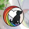 AEE4-Dog Memorial Gifts Stained Glass Window Hanging Decorative Rainbow Bridge Sun Catcher Decorative For Dog Lovers Pet Present