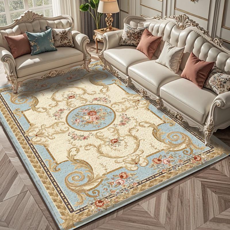 Extra Large Traditional Area Rugs Ornate Floral Pattern Red Blue Gold Tones for Grand Living Room Decor