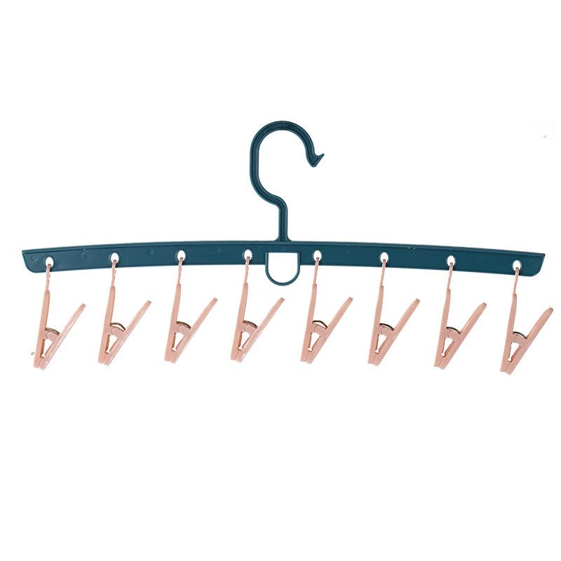 Household One-Word Socks Drying Rack, Plastic 8-Clip Underwear Drying Rack, Windproof Socks Drying Rack.