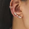 Ohrclips in Weißgold mit Zirkonia-Blättern für Damen und Herren, kreativer, schlichter Ohrclip ohne Piercing, trendiger Schmuck