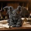 Winged Gargoyle Statue Gothic Indoor Outdoor Guardian Sculpture Scary Resin Sitting Gargoyle Figurine for Garden Lawn Backyard Halloween Office Home