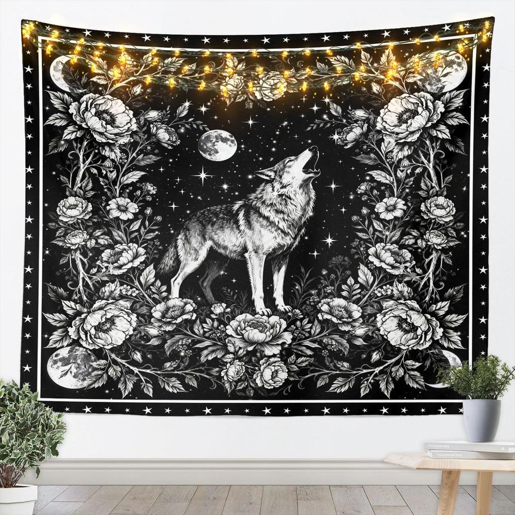 Bohemian Tapestry for Bedroom | Sun and Moon Wall Tapestry Aesthetic Antique Decor Cosmic Galaxy Tapestries, Universe Stars