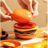 6 Stück/Set Hoher Wert Knochenspucknapf Stapelbares Hamburger-Platten-Set Burger 6 Schichten Speiseteller Lustige Saucenbehälter Tischdeko