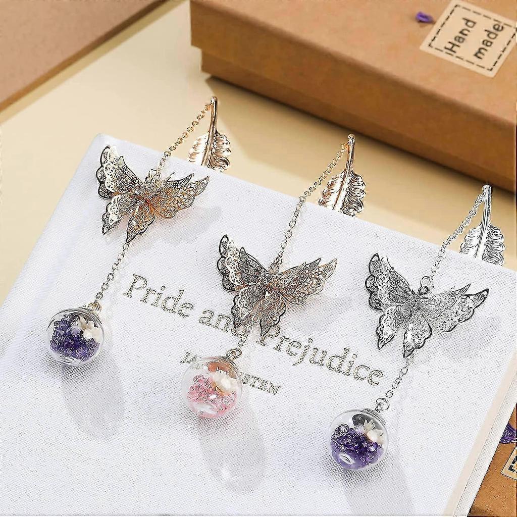 Vintage Metal Feather Bookmark Birthday Gift Teacher Lady Butterfly Bookmark Mother's Day Christmas
