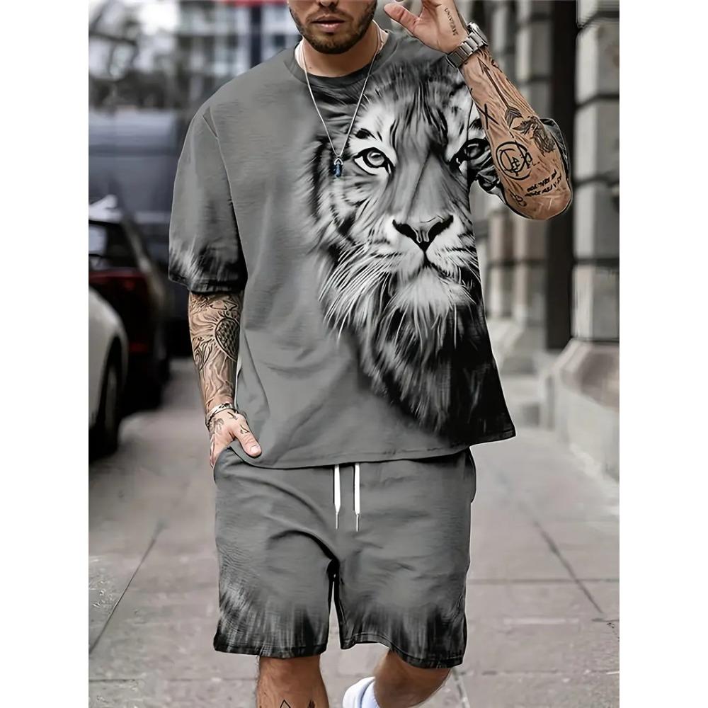 Summer Men's Short Sleeve Suit Fashion Street Short Sleeve Shorts 2 Casual Fashion Style