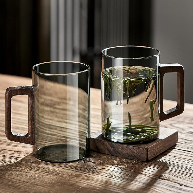 Office High Temperature Resistant Glass Cup Chinese Hospitality Green Tea Brewing Tea Cup Transparent Borosilicate Glass Drinking Water Cup