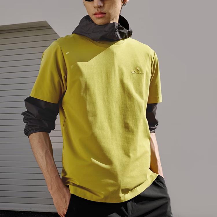 Adidas Sportswear Simple Comfortable Crew Neck Pullover Short Sleeve T-Shirt Men Tops Pulse-Olive-Green JL6048