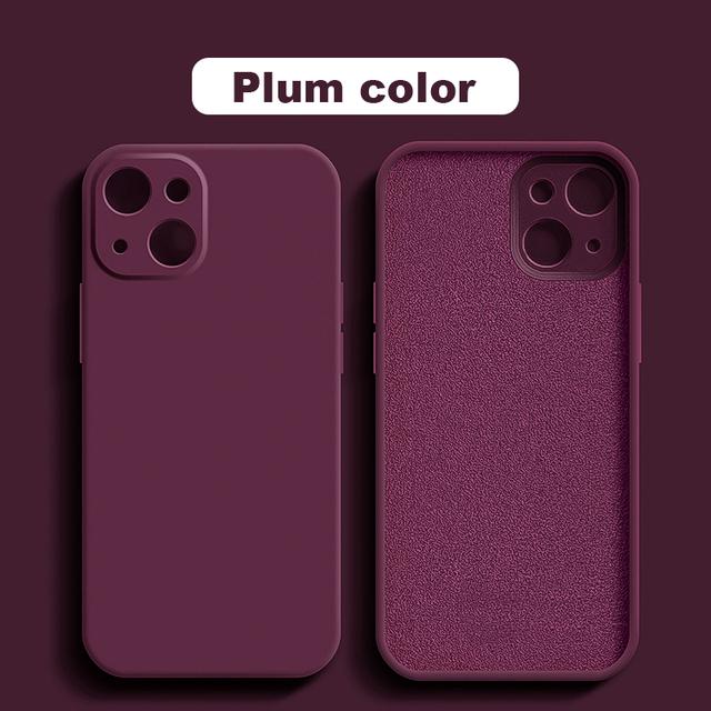 Švestkově červená Pro iPhone 16 Pro Pouzdro iPhone 11 12 13 14 15 Pro Max 12 Mini 7 8 X XS XR Kryt Coque Funda Silikonové Měkké TPU Zadní Kryt