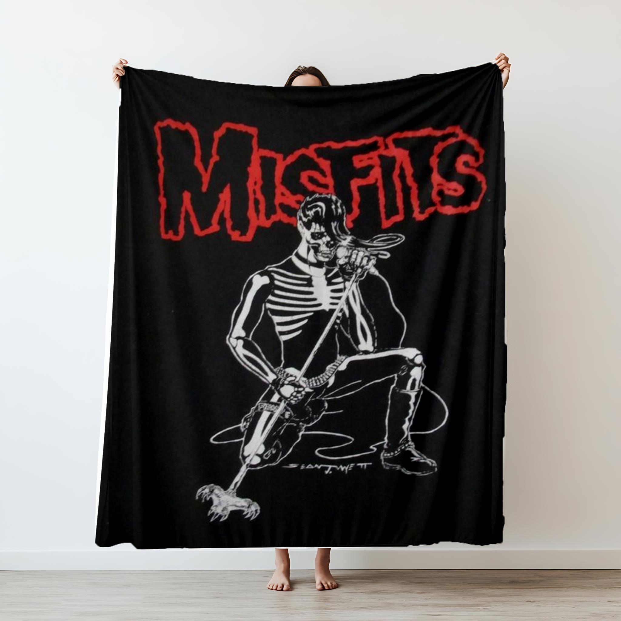 

130×150cm MMisfits HHorror Punk Rock Band Thin Printed Blanket Camping Throw Bed Sofa Office Air Conditioning Soft Leisure 130x150cm