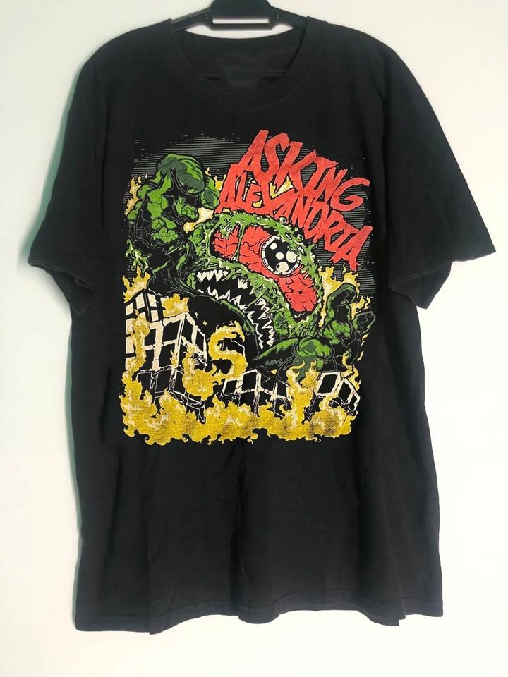 Asking Alexandria Band Cotton Tee Gift For Fan Black Tshirt Unisex T-Shirt XL