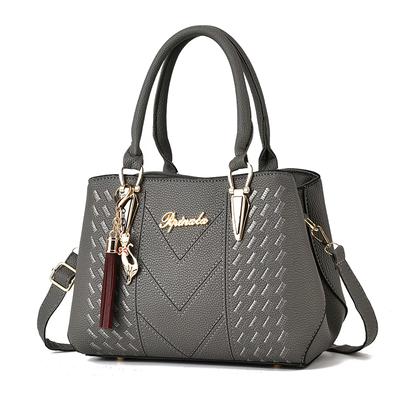 Handbag New Fashion Embroidered Women Shoulder Bag Large-capacity PU Waterproof Crossbody Bag Fox Pendant Handbag