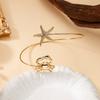 Creative Ocean Style Starfish Crabs Open Bangle for Women Bohemian Metal Upper Arm Cuff Bracelet Summer Beach Party Jewelry Gift