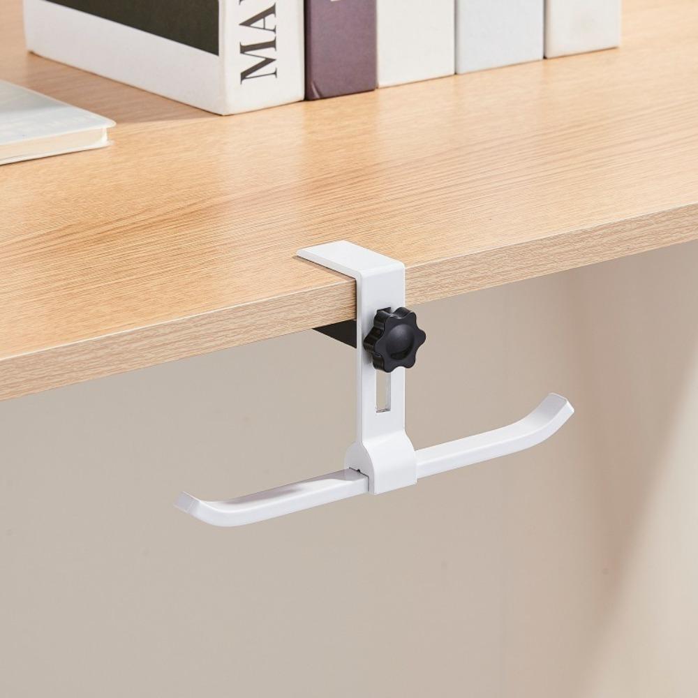 Aluminum Alloy Adjustable Desk Hook Adjustable Portable Backpack Holder Easy Install Double Hook Multipurpose Hook