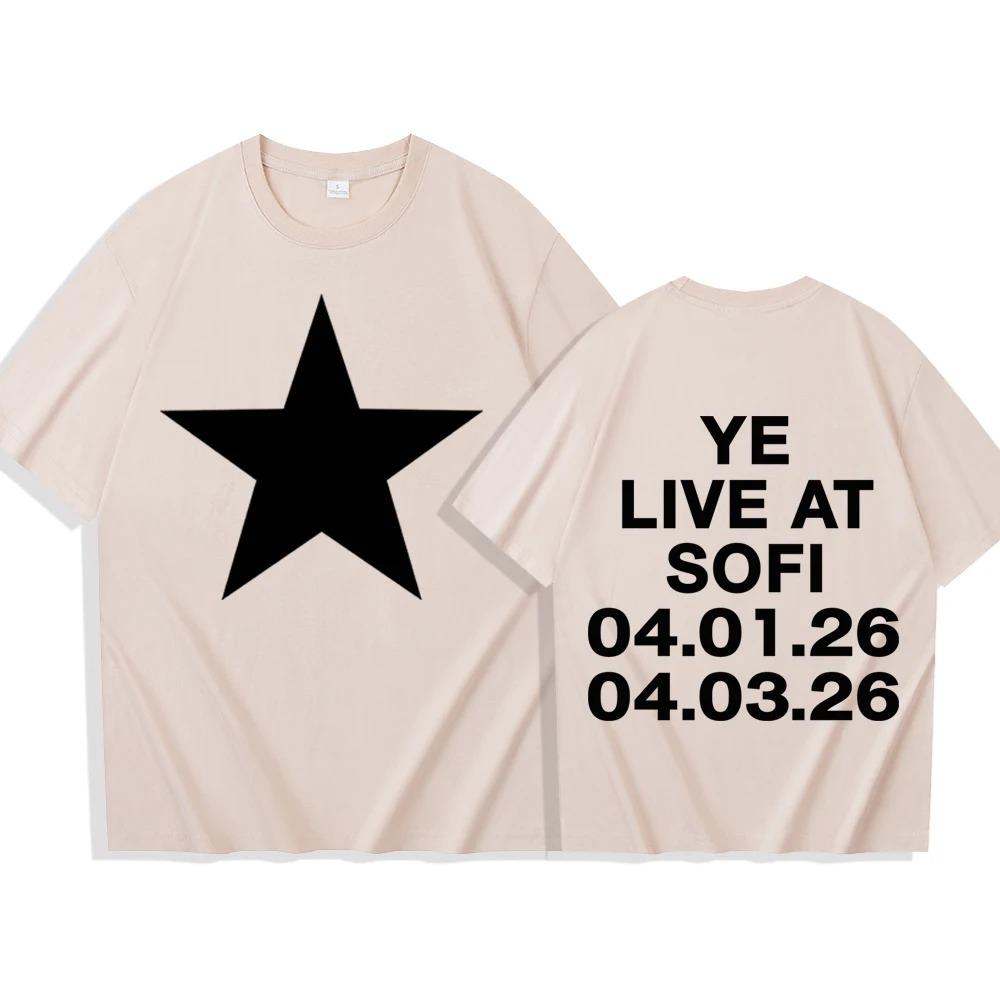 

2026 Summer Fashion Trendy Tee Men Women Vintage Top Bully Kanye West Ye Live At Sofi T-shirt Man Woman Harajuku Short Sleeve O-neck Casual Shirt XXXL