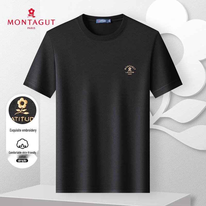 

MONTAGUT Men s Cotton Blend Round Neck Short Sleeve T-Shirt 50