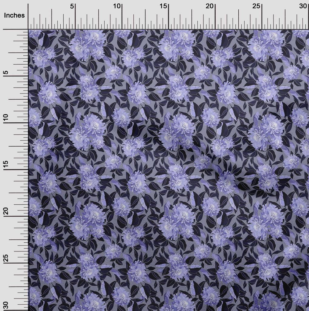 oneOone Cotton Flex Bluish Violet Fabric Florals Sewing Fabric By The Yard Printed Diy Clothing Sewing Supplies 40 Inch