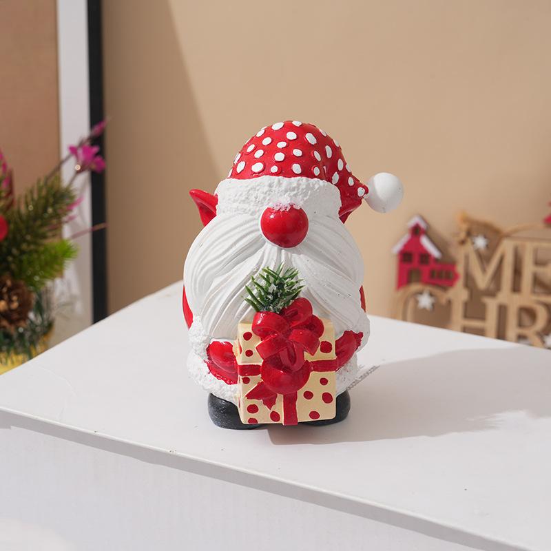 Christmas Santa Resin Ornament Vintage Tabletop Decor for Home Office Xmas Holiday Gift Collection Home Accessories Figurines