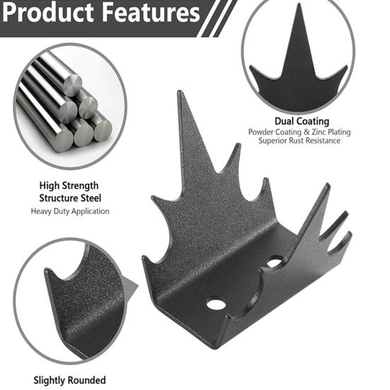 12Pcs Fence Fence Spikes with Screws Anti-Climb Thieves Intruder Animal Deterrent