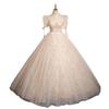 Champagne Evening Dress Summer New Elegant Bubble Sleeve Princess Dress Tutu Skirt Bar Mitzvah Student Art Exam Dress