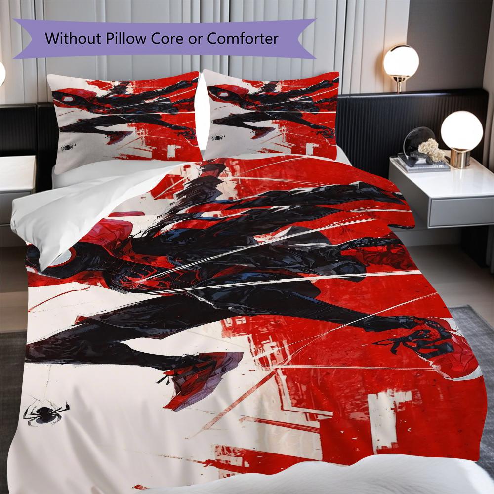 1PC Spider-Man pattern Bedding Quilt Set Quilt Cover Pillowcase Home Decoration Birthday Gift (1 * duvet cover + 2 * pillowcase, without core)