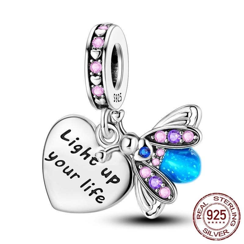 Copper Dragon Firefly Butterfly Puppy Heart Plane Travel Charms Fit Original Bracelet Zircon For Women Gift Gift