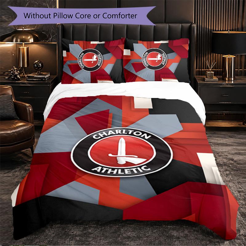 Biancheria da letto a tema Charlton Athletic FC Set 3 Pezzi Copripiumino Biancheria da letto Decorativa Per Camera Adolescenti Decorazione Casa