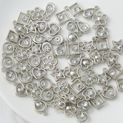 Diamond Studded Star Heart Pendant DIY Handmade Bead Bracelet Necklace Pendant Accessories