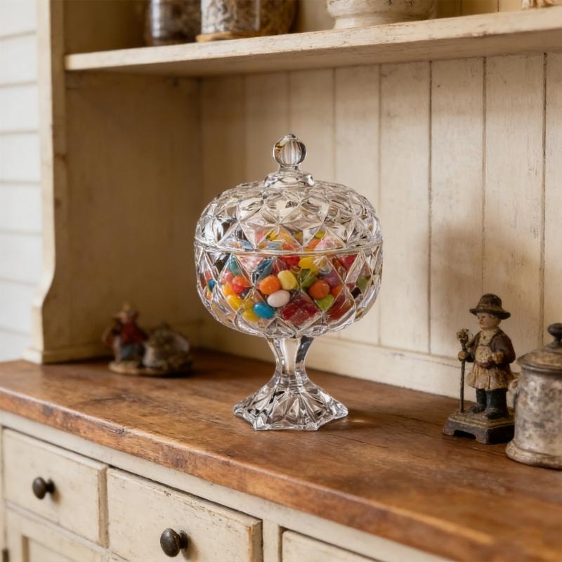 Plat à bonbons de Noël, Pots à bonbons et biscuits avec couvercle, Boîte à bijoux, Boîtes à biscuits Rangement alimentaire, Pot en verre transparent avec couvercle Cadeau