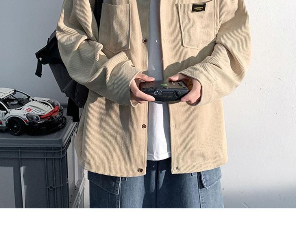2025 Spring/Autumn Men's Thickened Japanese-Style Casual Long-Sleeve Shirt Jacket