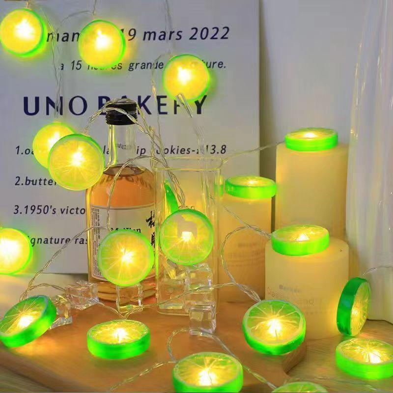 LED-Zitronen-Lichterkette mit Batteriebox für festliche Dekoration und Outdoor-Partys