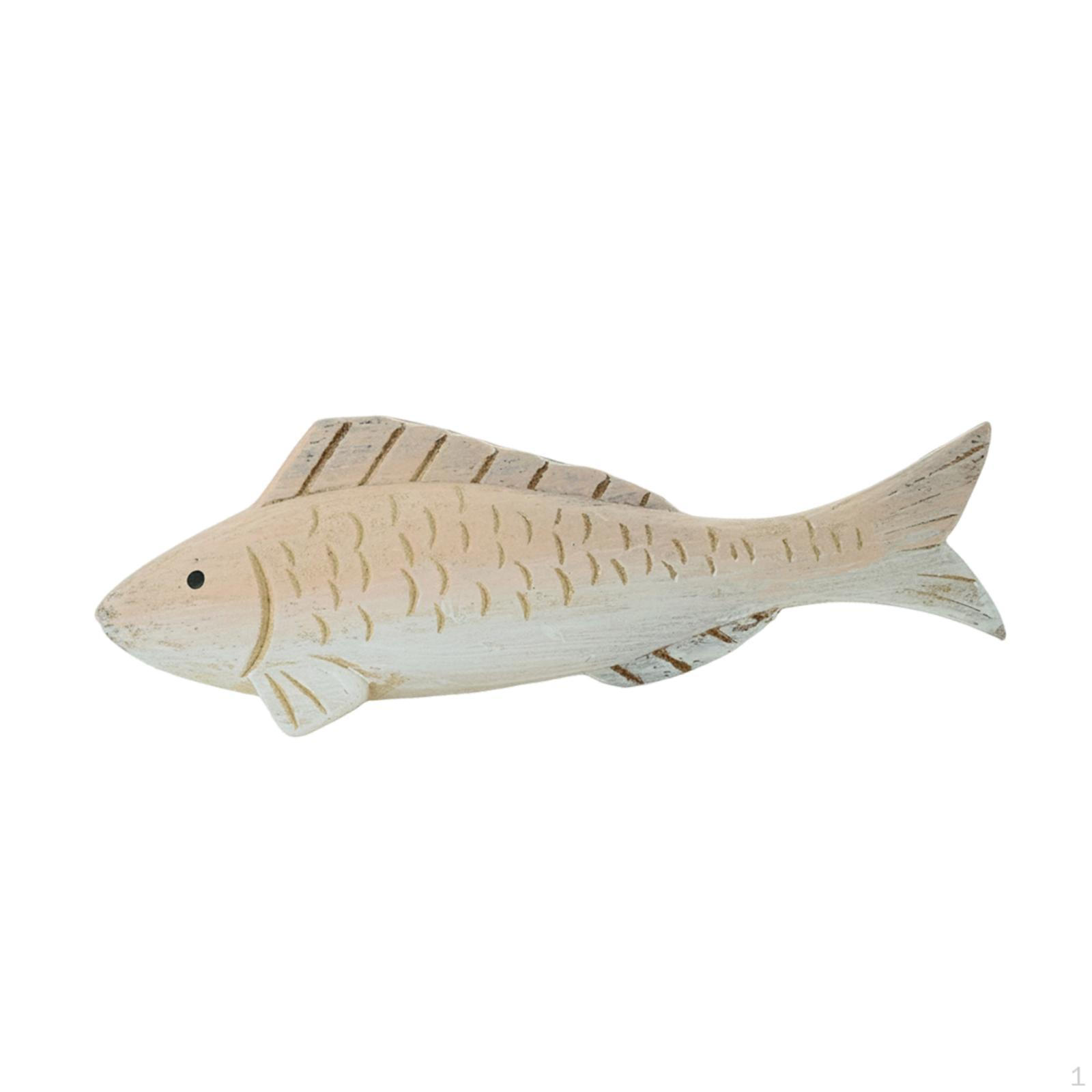 

Fish Statue Wooden Figurine Birthday Gift Sculpture Ornament for Living Room Cafe Table світло-жовтого кольору